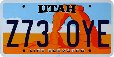 UT license plate Z730YE