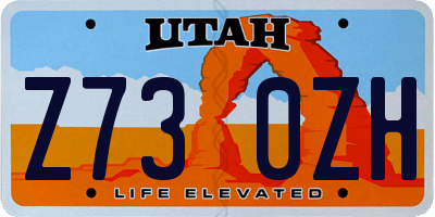 UT license plate Z730ZH