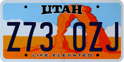 UT license plate Z730ZJ