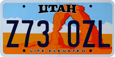 UT license plate Z730ZL