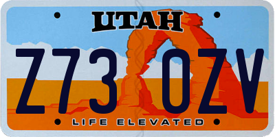 UT license plate Z730ZV