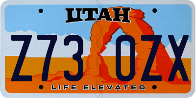 UT license plate Z730ZX