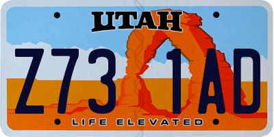 UT license plate Z731AD