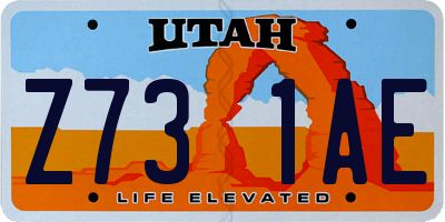 UT license plate Z731AE