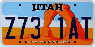 UT license plate Z731AT