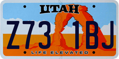 UT license plate Z731BJ