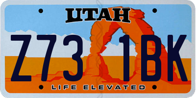 UT license plate Z731BK