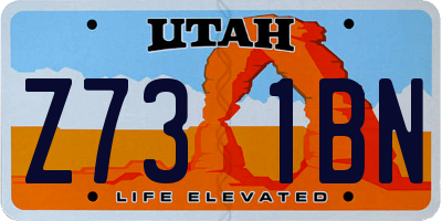 UT license plate Z731BN