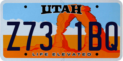 UT license plate Z731BQ