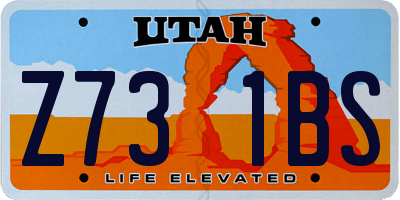 UT license plate Z731BS