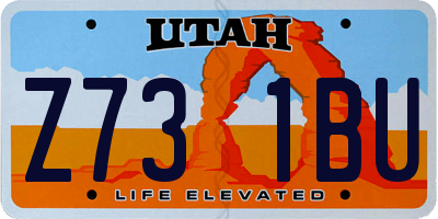 UT license plate Z731BU
