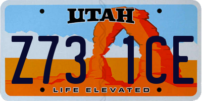 UT license plate Z731CE