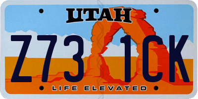 UT license plate Z731CK