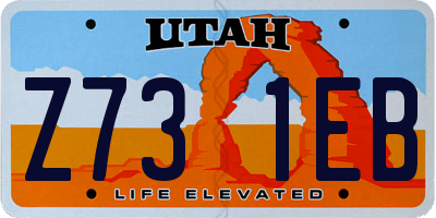 UT license plate Z731EB