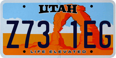UT license plate Z731EG