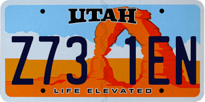 UT license plate Z731EN