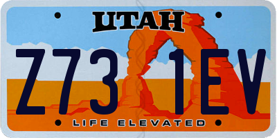 UT license plate Z731EV