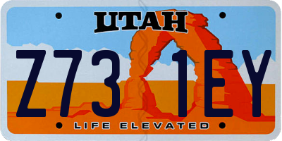 UT license plate Z731EY