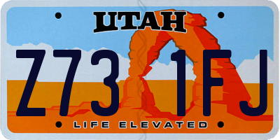 UT license plate Z731FJ
