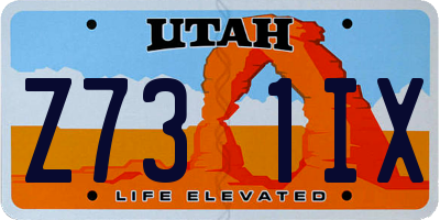 UT license plate Z731IX