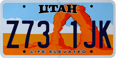 UT license plate Z731JK