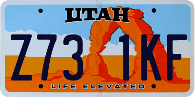 UT license plate Z731KF