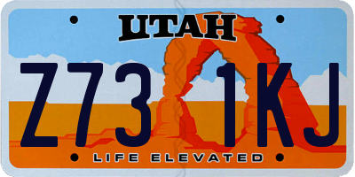 UT license plate Z731KJ