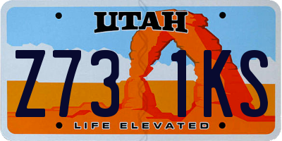 UT license plate Z731KS