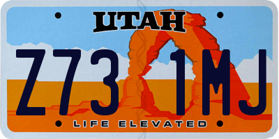UT license plate Z731MJ