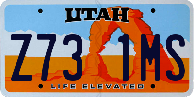 UT license plate Z731MS