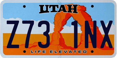 UT license plate Z731NX