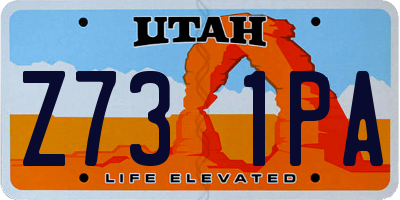 UT license plate Z731PA