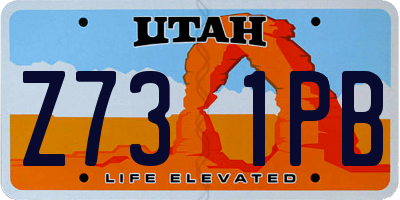 UT license plate Z731PB