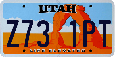 UT license plate Z731PT