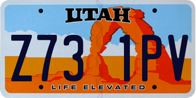 UT license plate Z731PV
