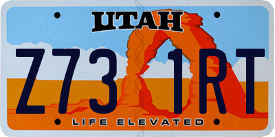 UT license plate Z731RT