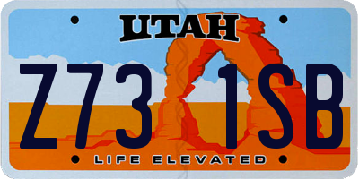 UT license plate Z731SB