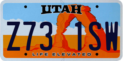UT license plate Z731SW