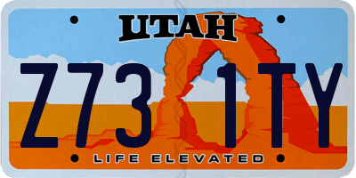 UT license plate Z731TY