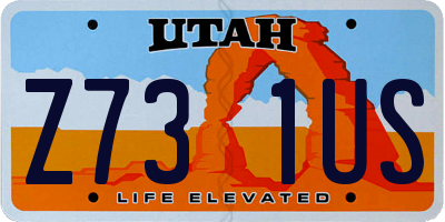 UT license plate Z731US