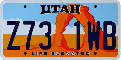 UT license plate Z731WB