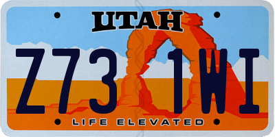 UT license plate Z731WI