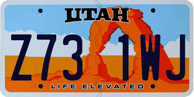 UT license plate Z731WJ