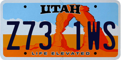 UT license plate Z731WS