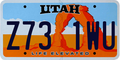 UT license plate Z731WU