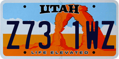 UT license plate Z731WZ