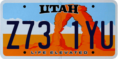 UT license plate Z731YU