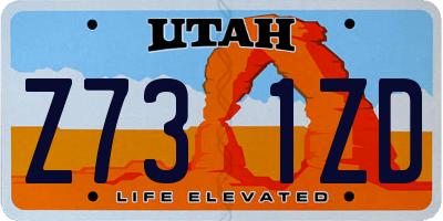 UT license plate Z731ZD