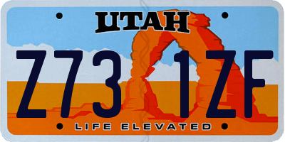 UT license plate Z731ZF