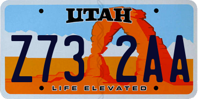 UT license plate Z732AA